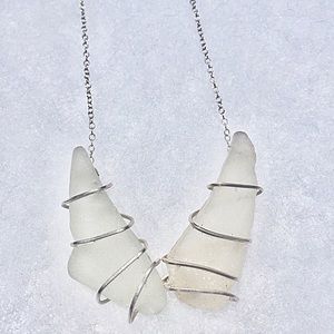 ‘Angel wings’ sterlg silver wire wrapped necklace